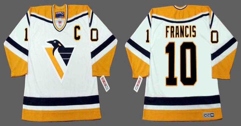 2019 Men Pittsburgh Penguins 10 Francis White CCM NHL jerseys